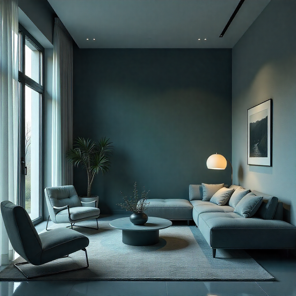 Beautifully organized modern living space with minimalist design